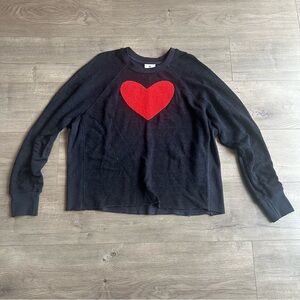 EUC Sundry heart raglan cutoff long sleeve shirt - size 1 (4-6/small)